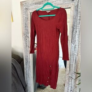 Charlotte Russe Deep Red Long Sleeve Dress